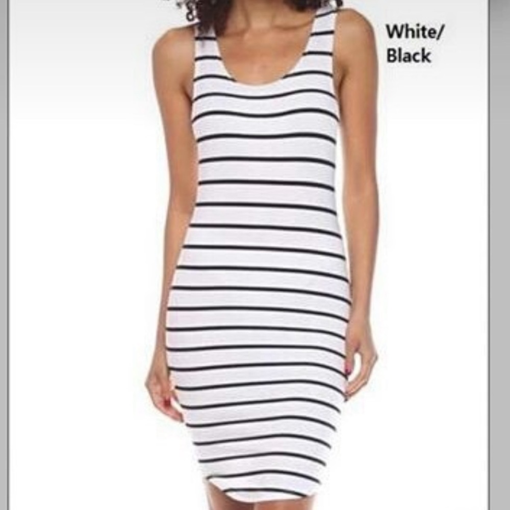 SUNDRESS. White and black striped size medium